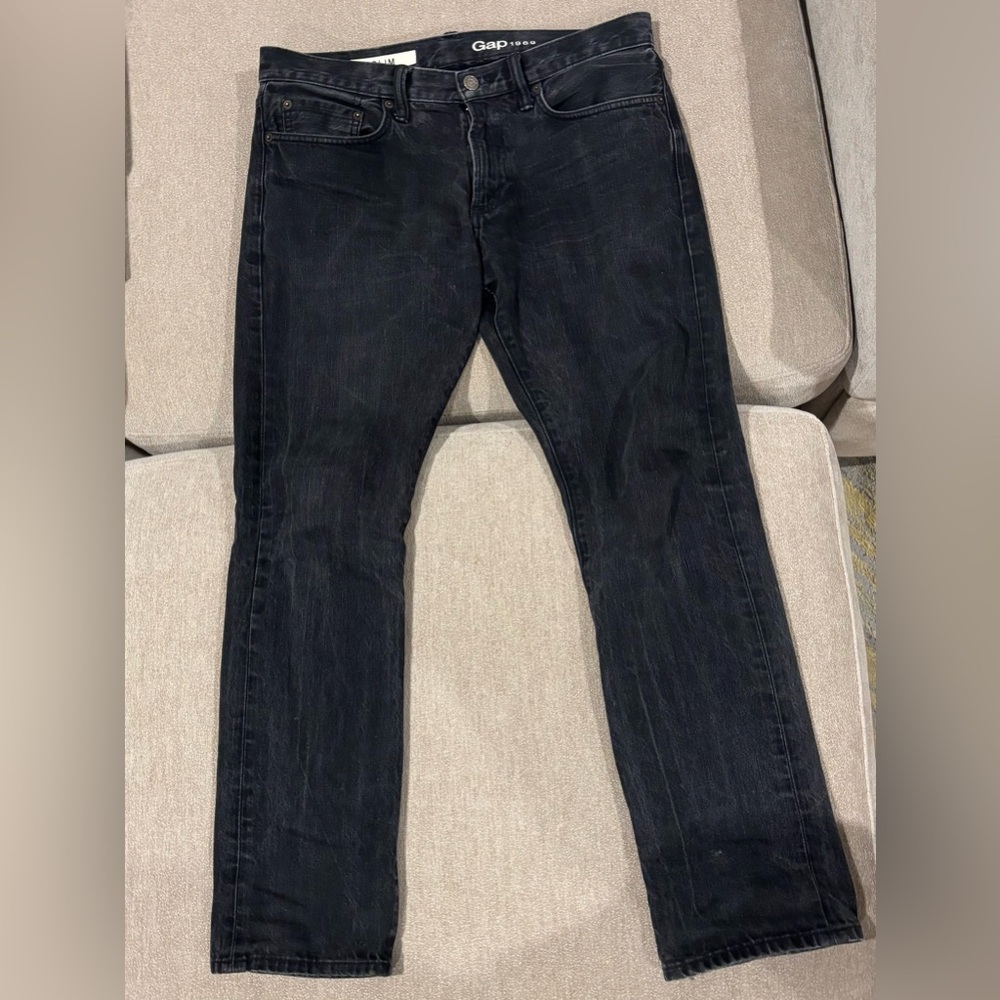 GAP Men's Black Dark Wash Slim Fit Jeans